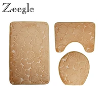 Zeegle Rug Bathroom Mat Microfiber Bath Mats Set Toilet Rugs Anti Slip Floor Mats Bath Carpets Set Toilet Lid Cover Shower Rug
