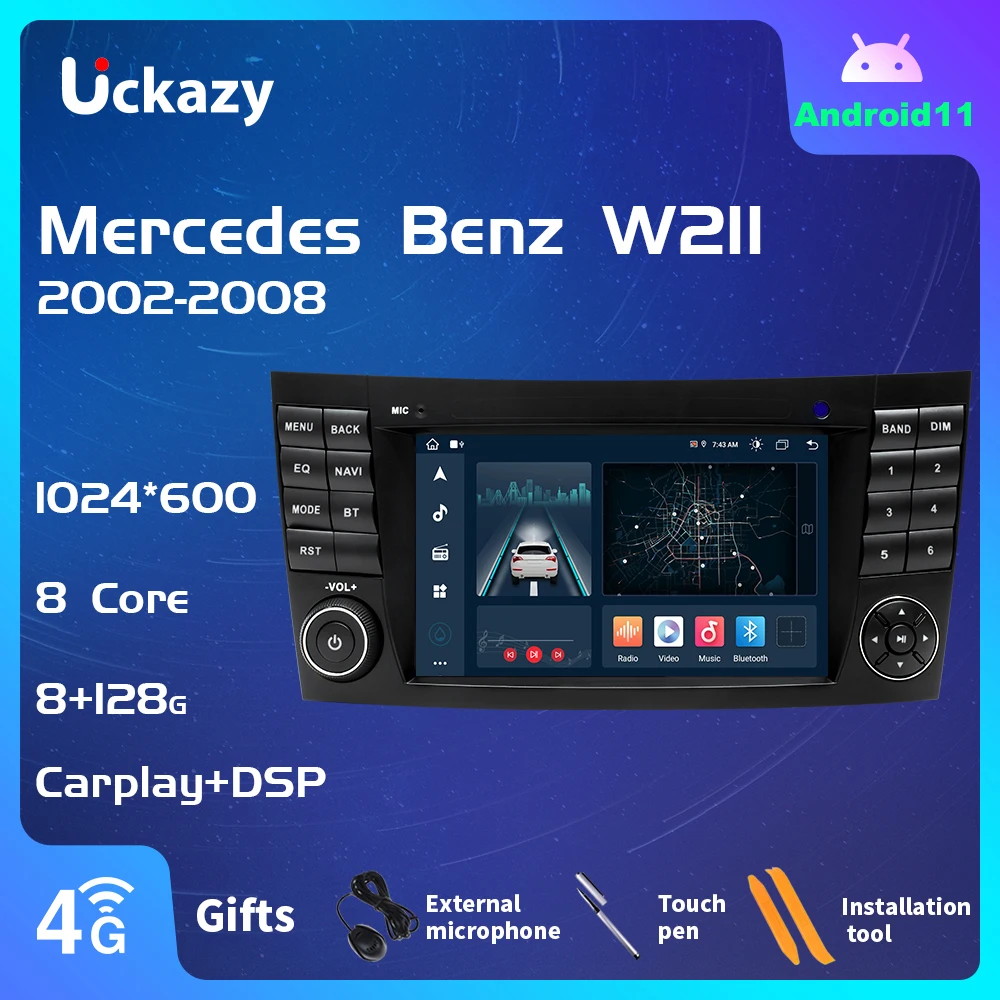 Автомобильный мультимедийный плеер Uckazy 8 ядер 2 din Android для Mercedes Benz E-class 11 W211 E200 E220