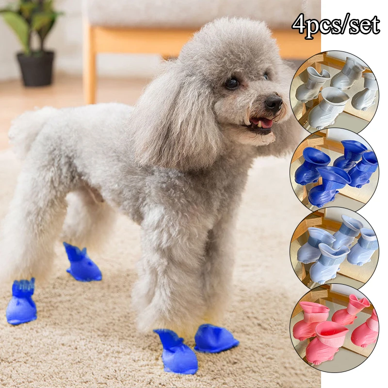

Non-slip Pet Rain Boots Waterproof Dog Shoes Soft Silicone Rain Pet Boots Dirt-proof Dogs Shoe Pet Supplies Dog Accessories New