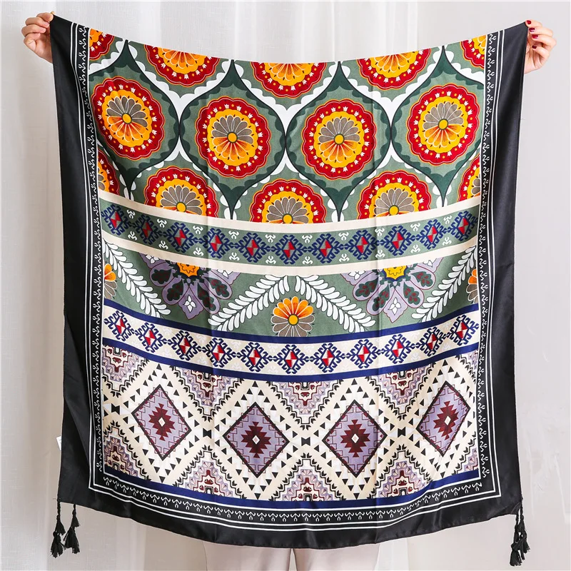 

Ethnic Women Large Scarf Soft Totem Print Long Shawl Female Fashion Neck Scarf Blanket Wrap Pashmina