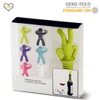 Брендовая Силиконовая пробка для винных бутылок 1 шт. маркер на стакан для вина 6 шт. инструменты для хранения барных бутылок вечерние колпачки для бутылок этикетки на чашки Пищевая перевернутая пробка для бутылок