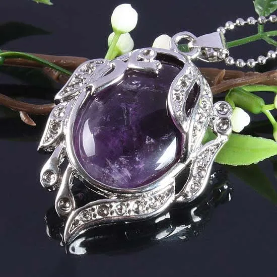 Очаровательные Подвески для женщин и девушек натуральный аметист хрусталь