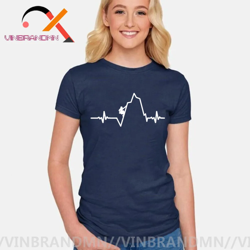 Летняя футболка с изображением сердцебиения альпинизма женщина принтом в стиле