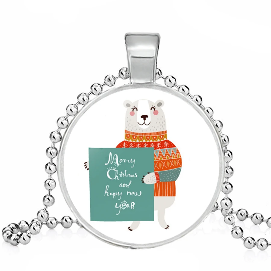 2020 модное Звездное Ожерелье Рождество лось Санта Клаус милое ожерелье дерево