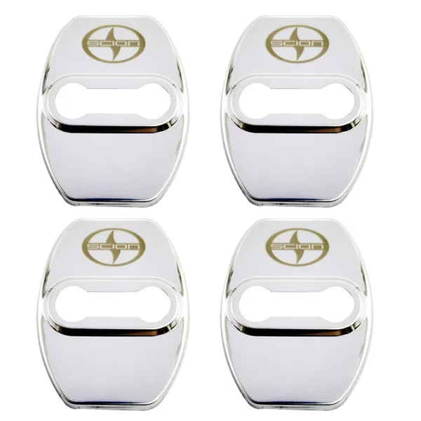 4pcs scion FLYJ Автомобильный Дверной замок, автомобильная наклейка, защитная Пряжка, защелка крышки, стоп, антикоррозийная, автомобильные аксессуары для Toyota scion XA XB XD IQ TC - Название цвета: 4pcs scion
