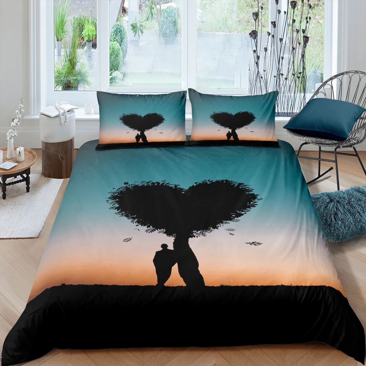 

Home Textiles Bedclothes 3D Love Printed Bedding Set Duvet Cover Colorful 2/3pcs Twin Queen King Double Comforter Set