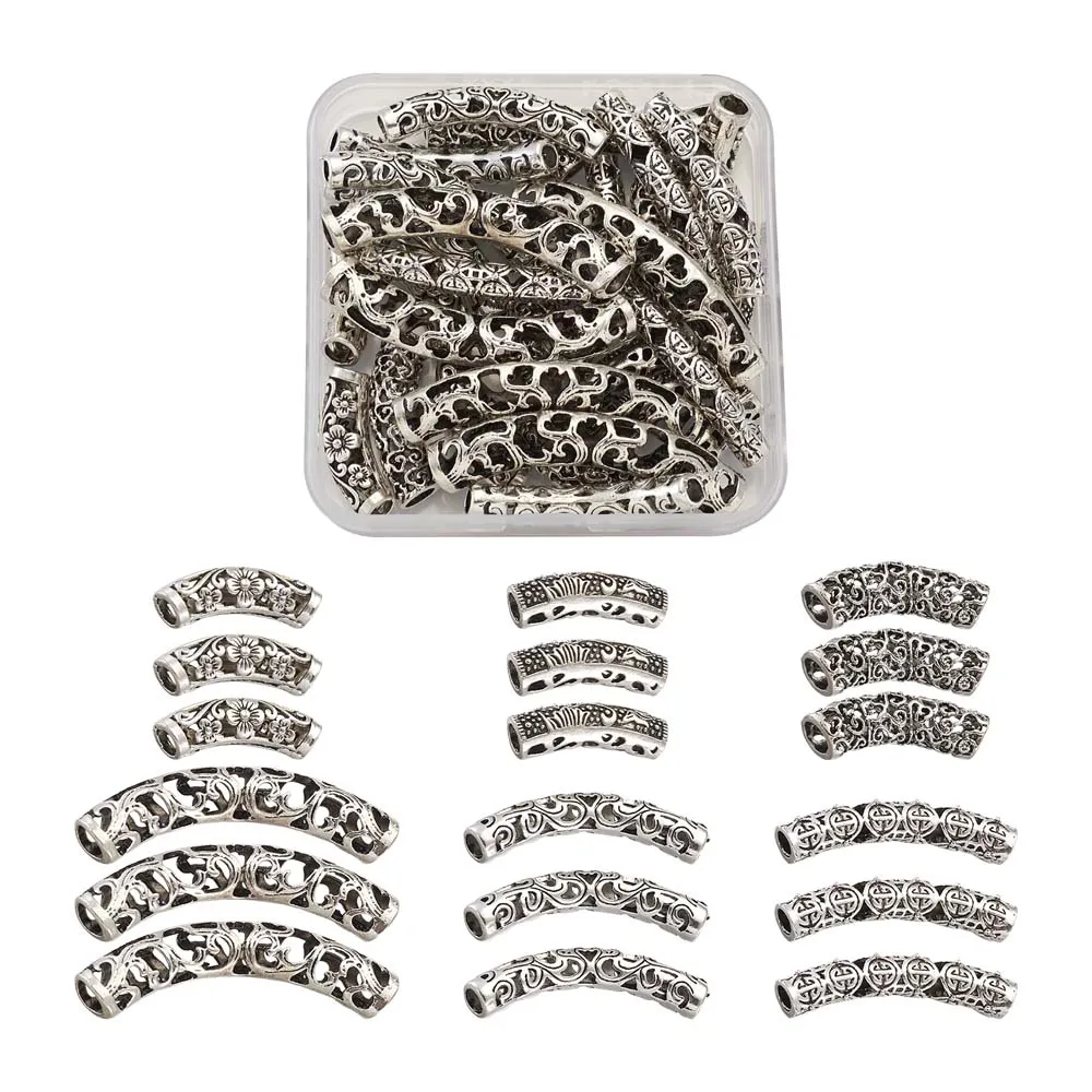 

30 шт./кор. полые шарики изогнутые трубки Тибетский Стиль сплав бусины Spacer Прелести Разъем для самостоятельного изготовления ювелирных изде...