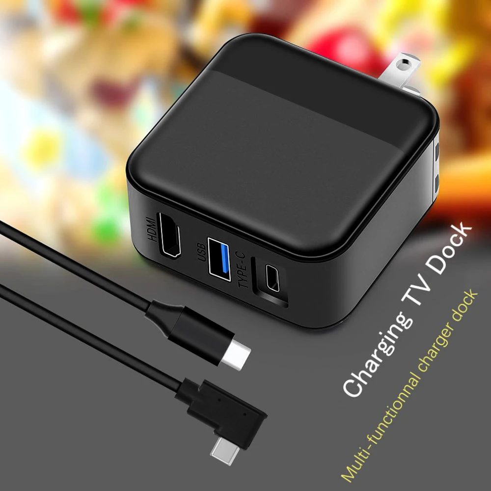 

TV Dock with AC Adapter Changer Replacement for Nintendo Switch 3 in 1 Covert TV Docking Station with / Type-C/ USB Port