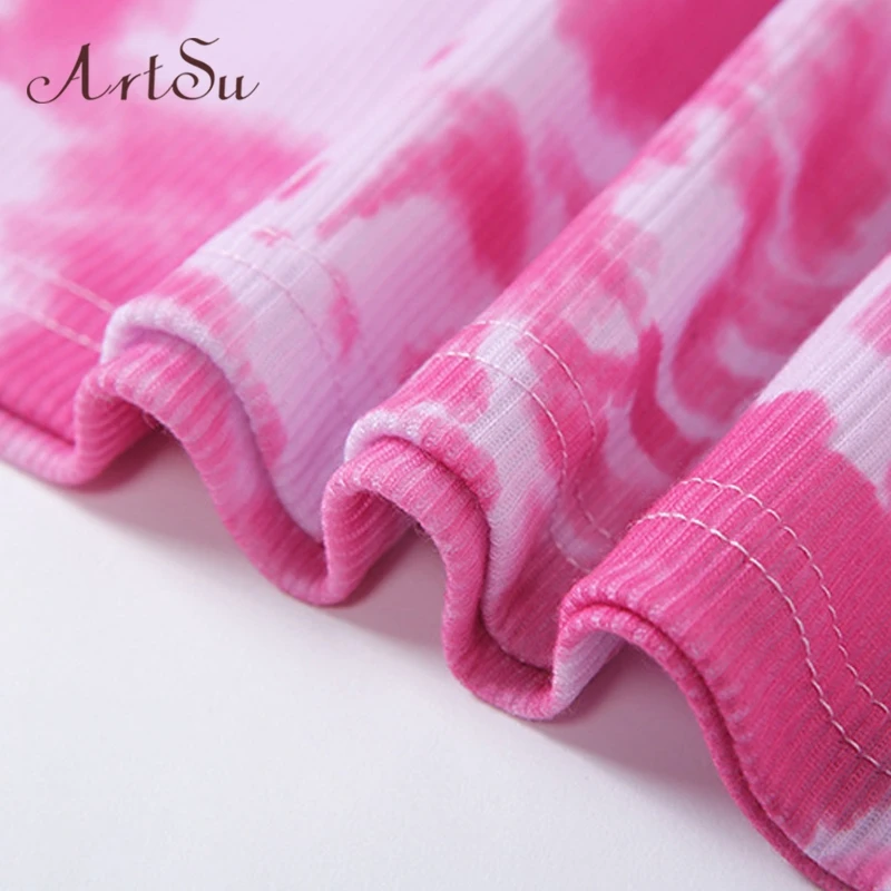 

Artsu Sport Outfits Fitness Women Tracksuit 2 Piece Set Skinny Sleeveless Crop Top Biker Shorts Elastic High Streetwear Set