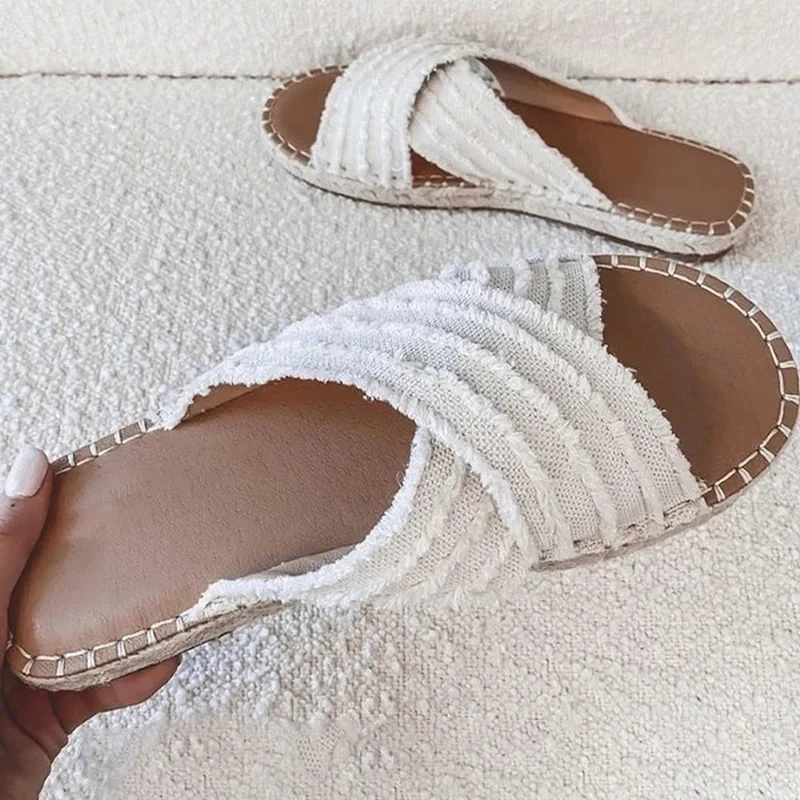 

2021 Women's Flip Flops The New Solid Color Fashion Round Head Comfortable Open Toe Sandals All-match Flat Casual Shoes