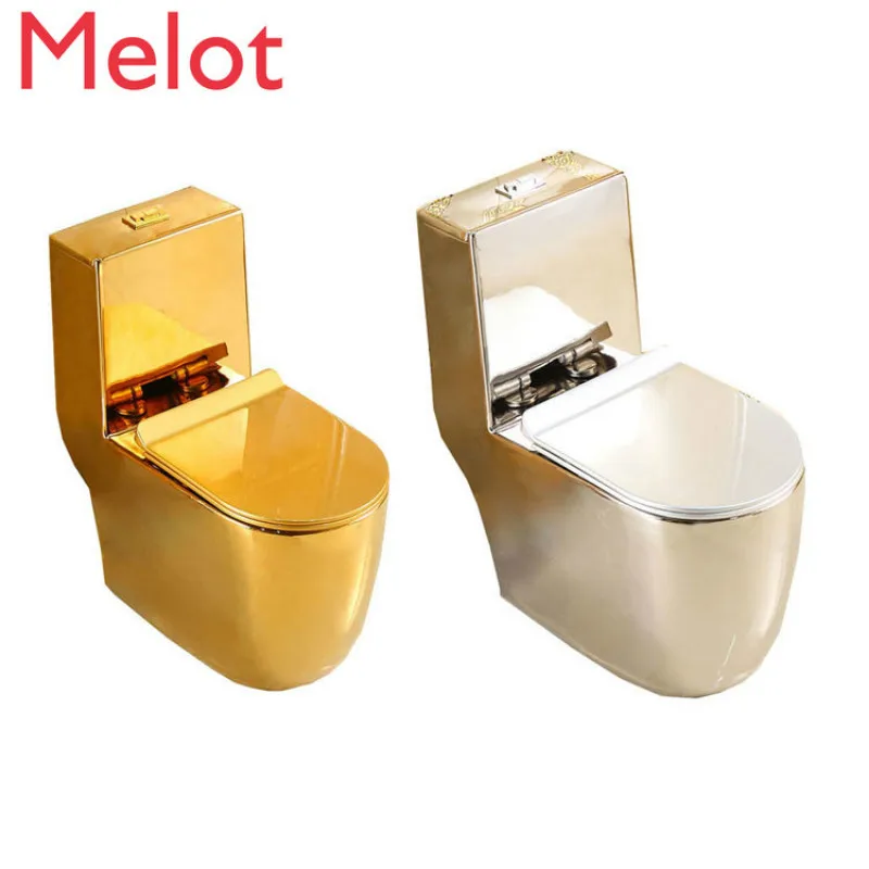 

Chaozhou ceramic rimless dual flush gold color toilet one-piece bathroom design ceramic wc toilet