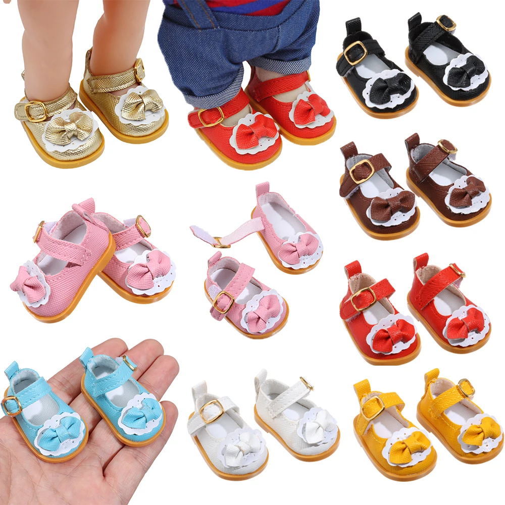 

Mini Shoes Toy Cartoon Bow PU Leather Sandals Cute Doll Shoes For 14 Inches BJD Doll Handmade Casual Doll Shoes Accessories