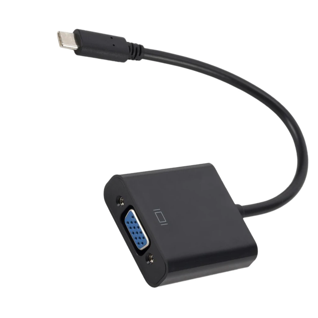USB C к VGA Type Женский адаптер конвертер кабель совместим с MacBook телефонов черный |
