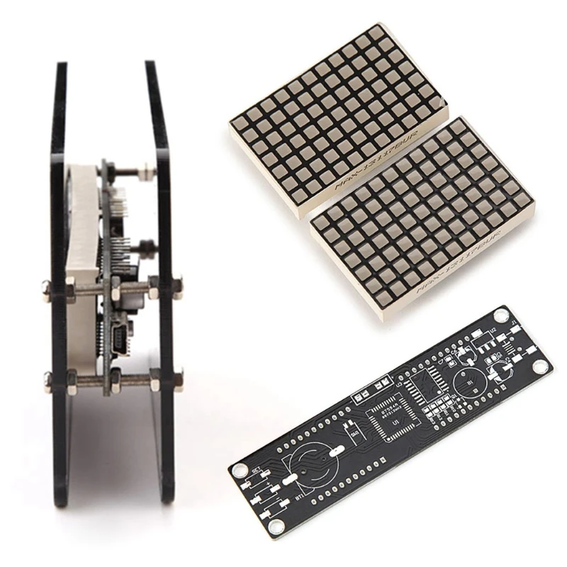 

DS3231 DIY Dot Matrix LED Clock Kit Time/Temperature/Date/Alarm Display w Case