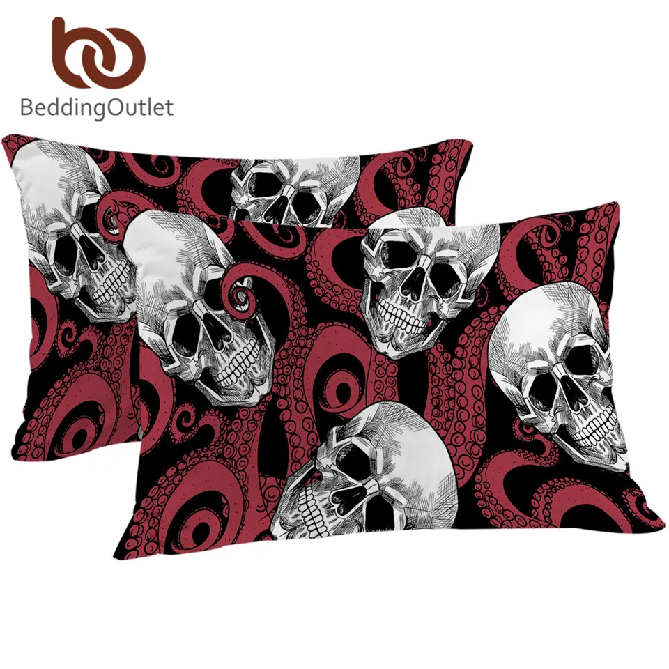 Постельное белье Outlet Подушка череп Осьминог щупальца ручная чехол из микрофибры