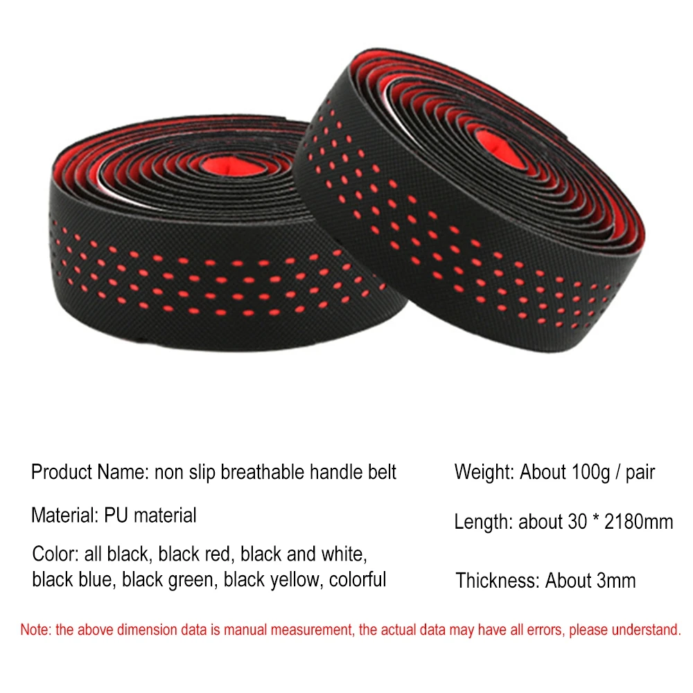 

FMFXTR 1 Pair Bike Handlebar Tape Hallow Breathable Elastic Cycling Handle Wraps with Bar End Plugs Anti-Slip Riding Accessories