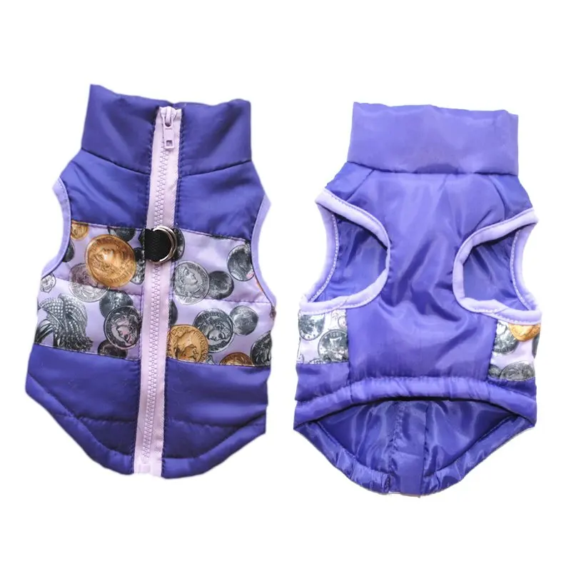 Dog Vest Winter Sleeveless Jacket Green Purple Fashion Warm Coat High Collar Clothes 1 | Дом и сад