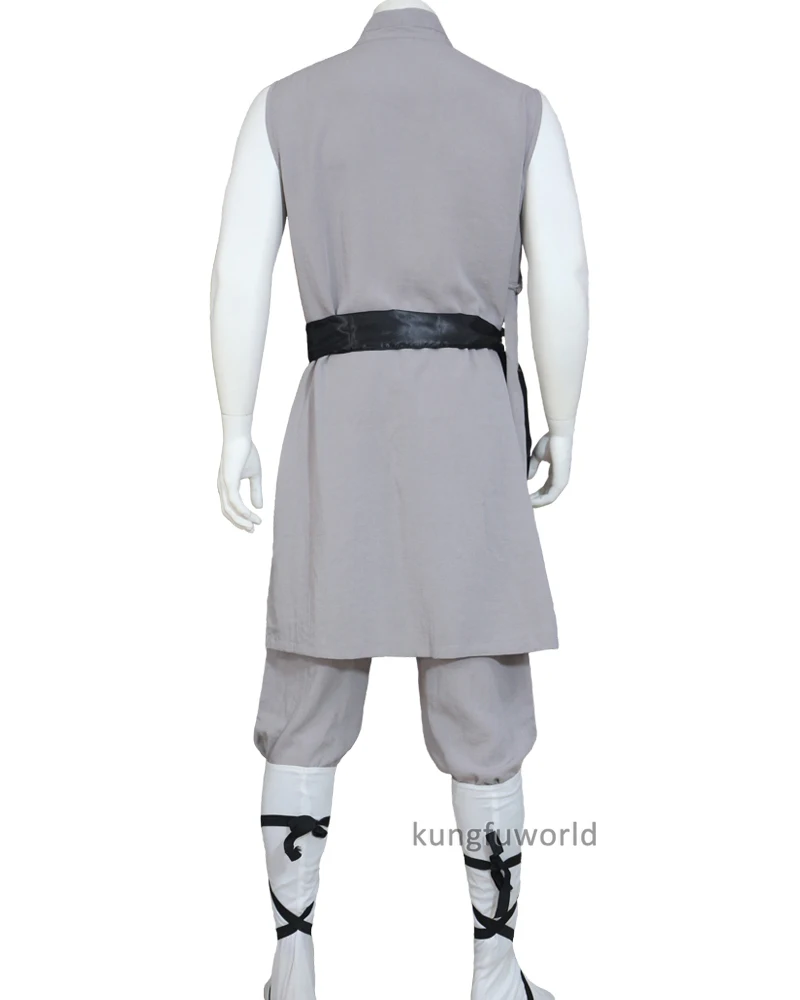 Красивый костюм-монах shaolin monk summer kung fu форма для Тай Чи без рукавов одежда боевых
