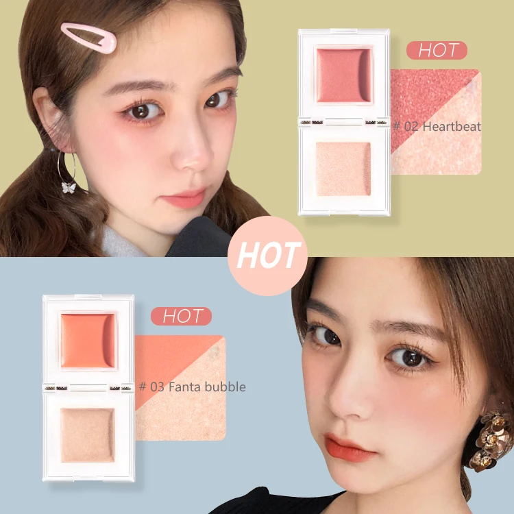 Формователь кубиков два цвета высокого качества блеск для губ Румяна Все в одном