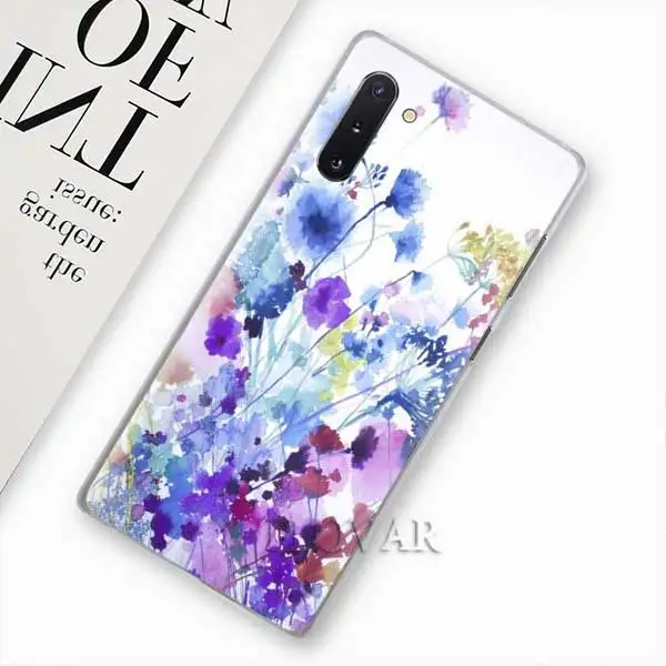 004 Акварельный цветок Одуванчик Лотос Лаванда Чехлы для samsung Galaxy Note 10 S10 Plus 5G S10e A30 A40 A50 A60 A70 M40 жесткий чехол - Цвет: 004