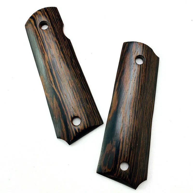 

1 Pair Natural Wenge Wood Scales Handle Patches Anti-Slip for 1911 Grips Models
