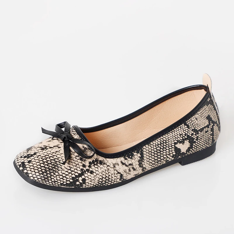 Женские туфли на плоской подошве из ПУ кожи без застежки|Обувь каблука| |