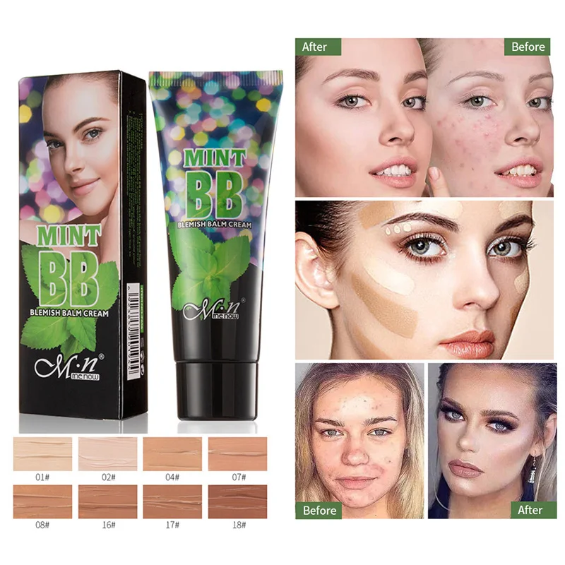 

MENOW Mint Refreshing 8-color BB cream foundation liquid is not easy to stick to powder, breathable and natural Free shipping