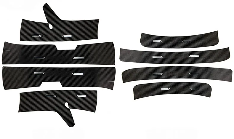 Interior Exterior For Toyota Corolla Carbon Fiber Leather Interior Exterior Threshold Door Sill Decoration Strip Welcome Pedal - Название цвета: Interior Exterior