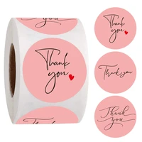 500 pcsroll thank you stickers seal labels cute pink handmade label gold sticker for small business decor diy gift stickers