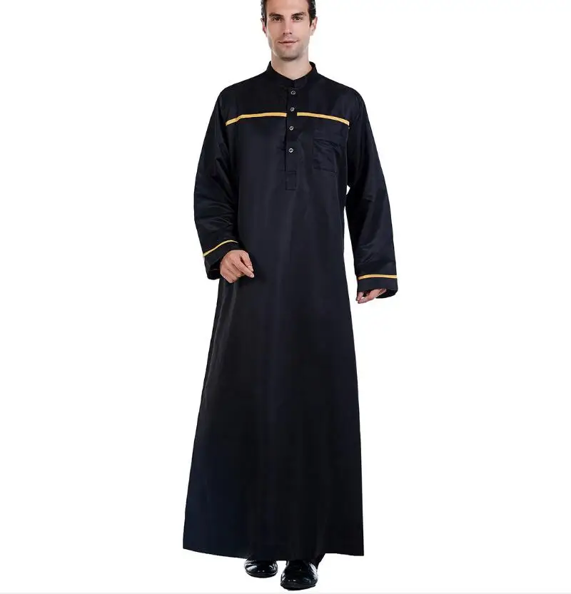 Musulman Habille Homme Stand Collar Islamic Clothing Man Men Thobe Arab Clothes Mens Kaftan Arabic Kurta Saudi Arabia Abaya Boy
