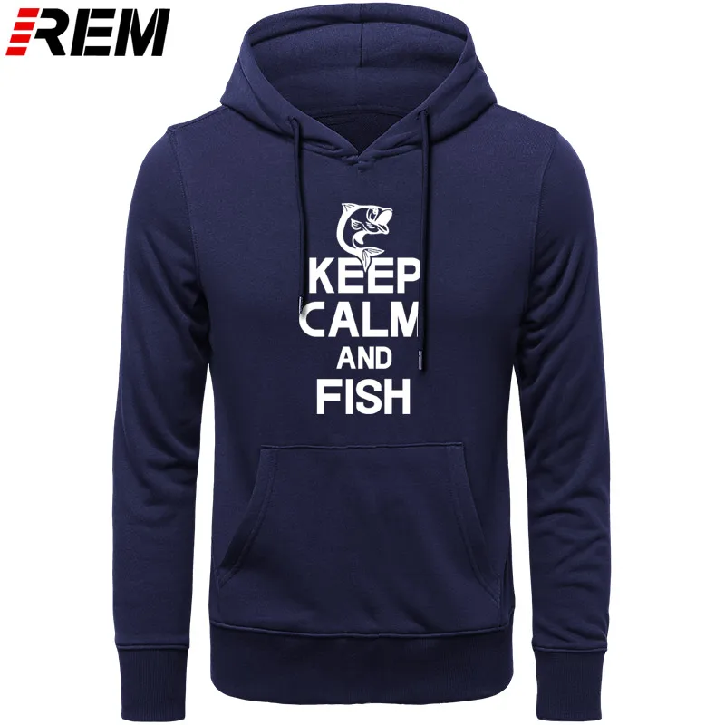 

REM Hoodies, Sweatshirts Cool Funny Keep Calm and Fish on Men Fisherman How To Catch Carp Fishing Father Cotton long Sleeve