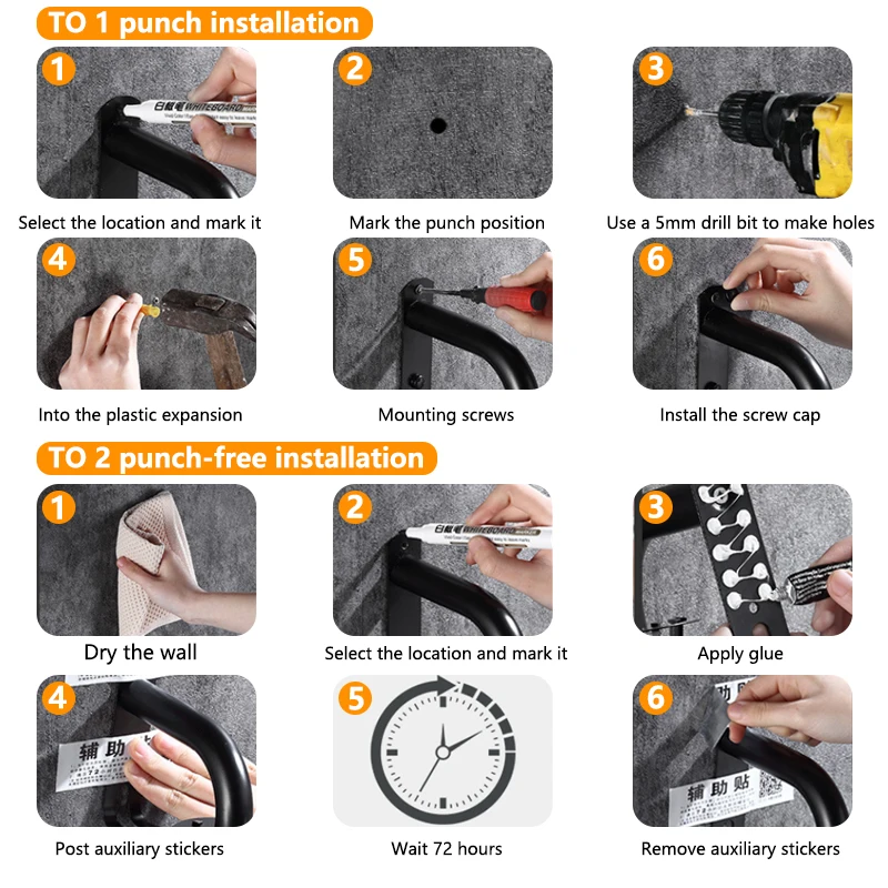 

Adjustable Rotating Hooks,Wall-mounted Kitchen Hooks for Cooking Utensils Storage Rack Kitchen Tools