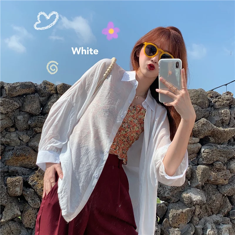 Летние женские топы и блузки дикая свободная тонкая рубашка ярких цветов с