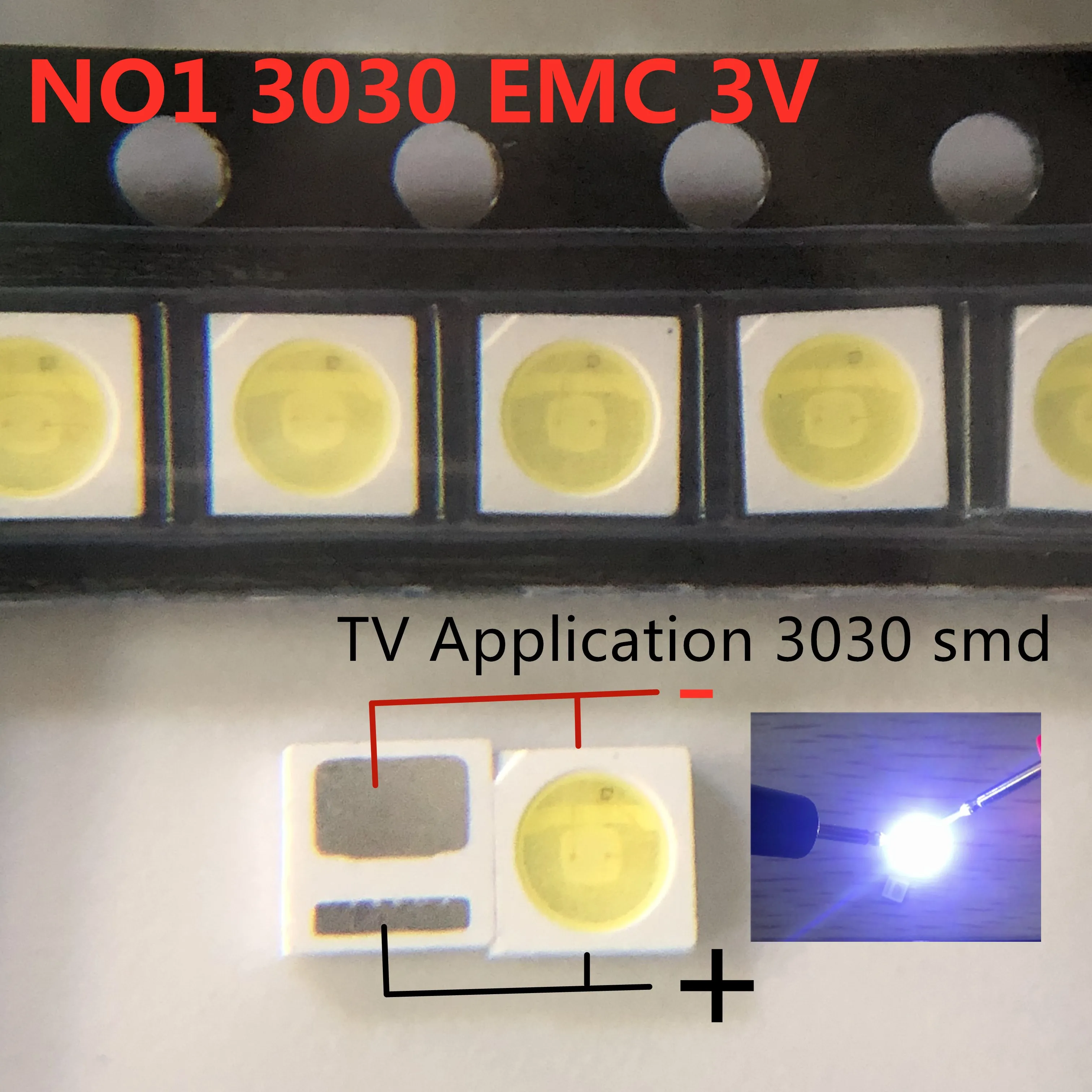 EVERLIGHT Lextar светодиодный Подсветка высокое Мощность 1 8 Вт 3030 6V холодный белый 150 187LM
