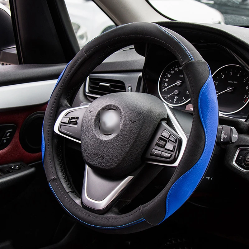 38cm Leather Universal Car Steering-wheel Cover 37CM-38CM Car-styling Sport Auto Steering Wheel Covers Anti-Slip | Автомобили и
