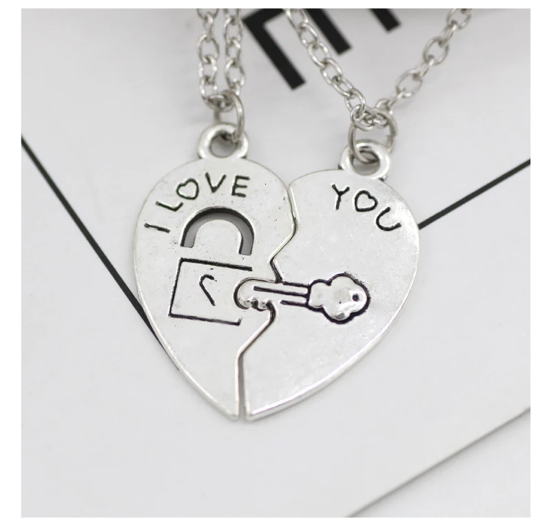Мода I Love You лучшие друзья пара ювелирных изделий головоломка BFF ключ замок Тай Чи сердце кулон ожерелье мужчины и женщины Ювелирные изделия Подарки