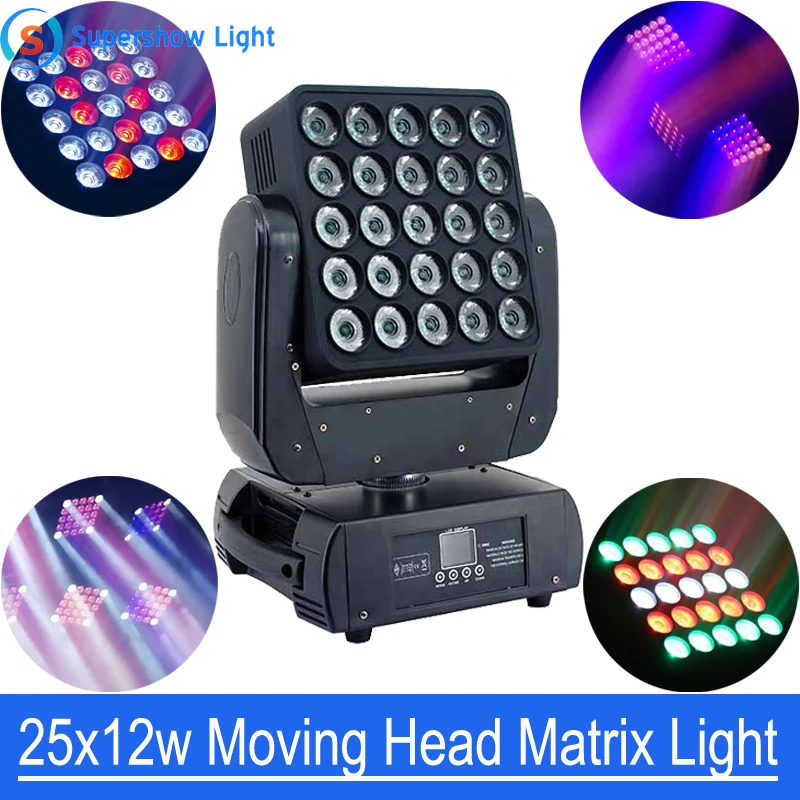 Супершоу 25x12 Вт вращающаяся голова матричный светильник RGBW 4in1 DMX