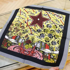 100% чистый саржевый шелковый шарф для женщин с принтом звезд квадратные шарфы Маленький носовой платок оптовая продажа хиджаб рулонные палантины 70x70 см