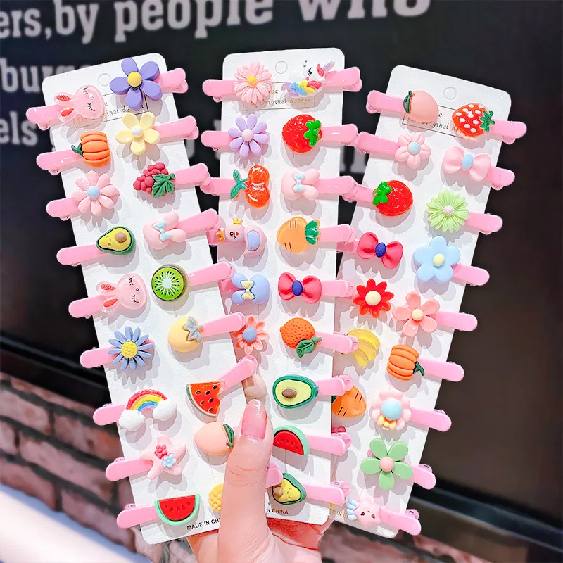 

10PC/Set Lovely Fruit Girls Hair Claws Cute Cartoon Pattern Child Hairpins Fashion Hair Clips Hair Accessories Ornament Suit