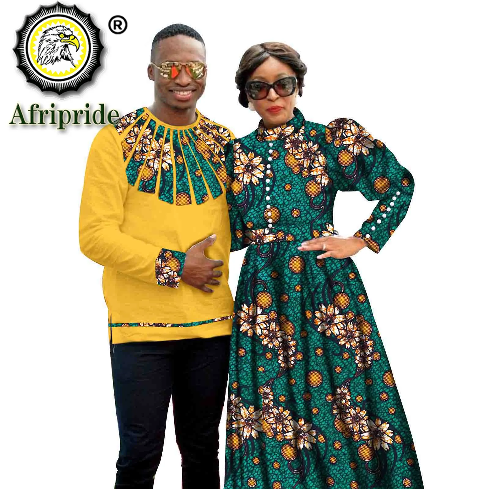 Африканская одежда для пары рубашки Дашики мужчин платья макси женщин вечерние