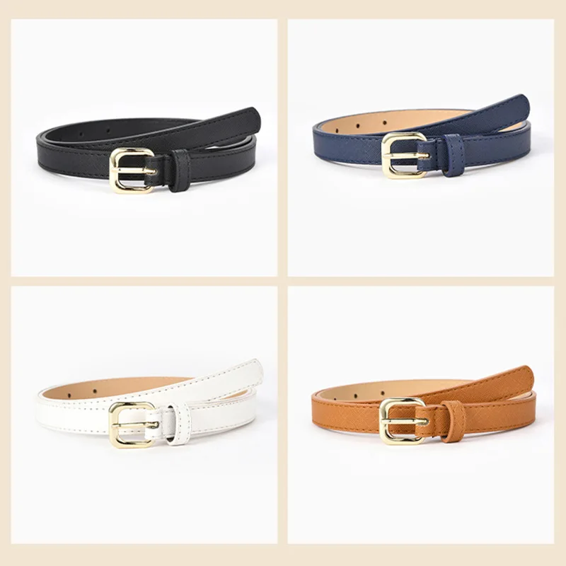 

MYMC Women Fashion Simple Small Belt Solid Color Pin Buckle Decorative Dress Jeans Ladies Belts