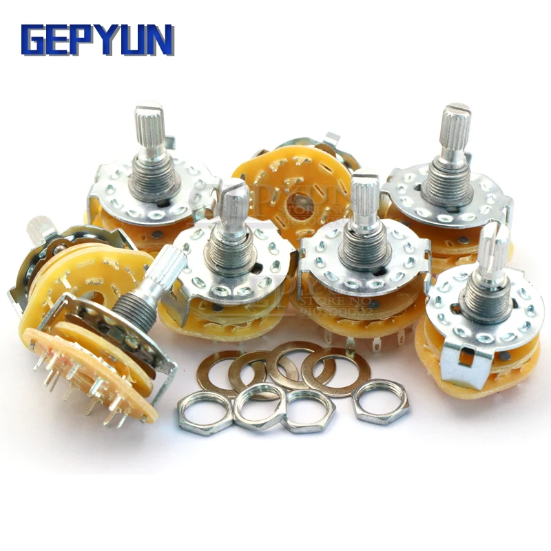 2 шт. RS25 переключатель диапазонов 2P4T 2P5T 2P6T 3P3T 3P4T крепление Поворотный ремешок