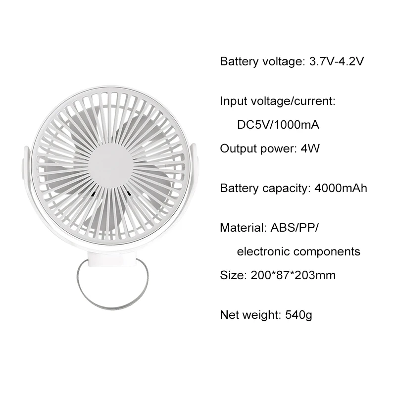 

Mini Ceiling Fan Fan Portable 360 Degree Rotating Air Supply Indoor Usb Fan Desktop Hanging Outdoor 4 Windshield
