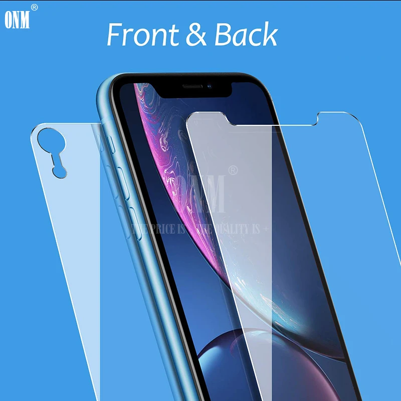 Передняя и задняя Защита экрана для iPhone XR закаленное стекло защита от отпечатков