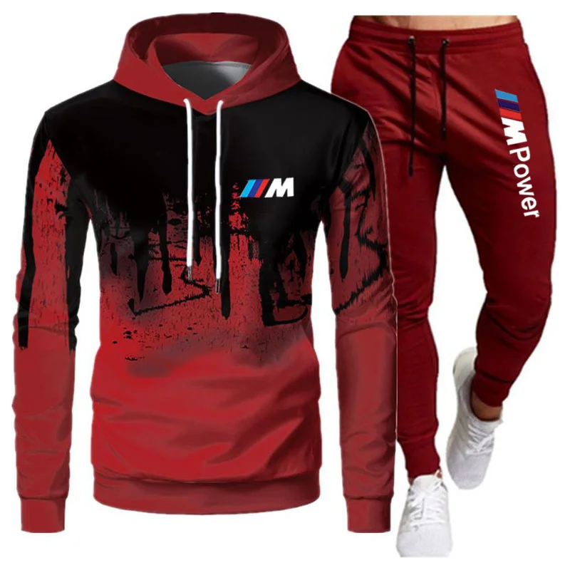 

New autumn and winter men's hoodie brand printing casual wear sports pants high quality