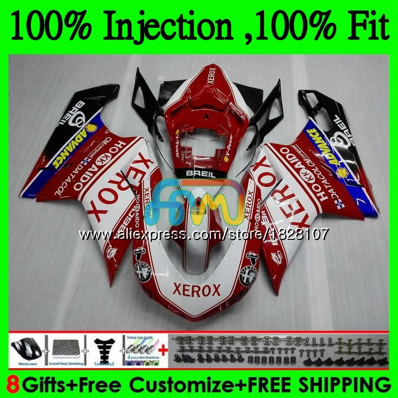 

848 Red blue hot 1098 For DUCATI 848R 1098R 1198 07 08 09 10 11 70BS.2 1098S 848S R 1198S 2007 2008 2009 2010 2011 2012 Fairing