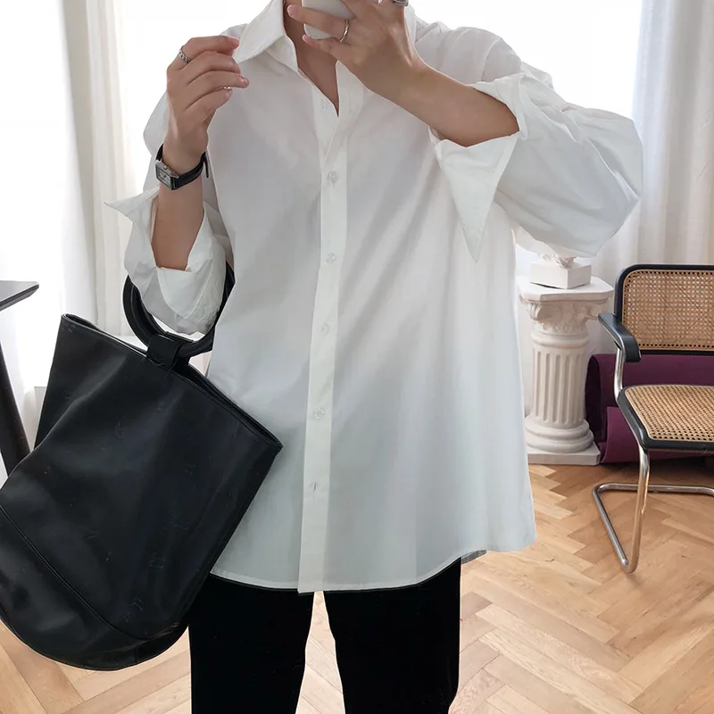 

Белая рубашка, Женская офисная блузка с длинным рукавом, Женский Топ, шикарная весенне-летняя Женская Сексуальная рубашка в стиле Харадзюку...