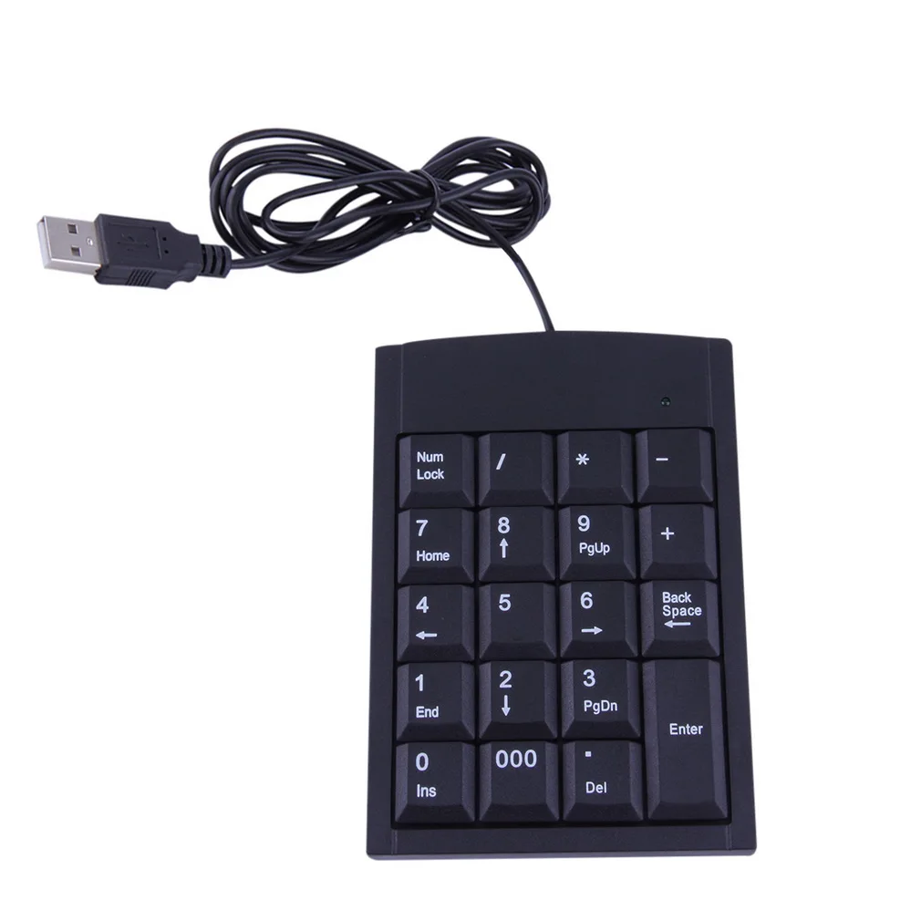 Mini USB Keyboard USB Wired Numeric Keyboard Keypad Adapter 19 Keys for Laptop PC Windows 2000 XP Vista 7 or Millennium Edition