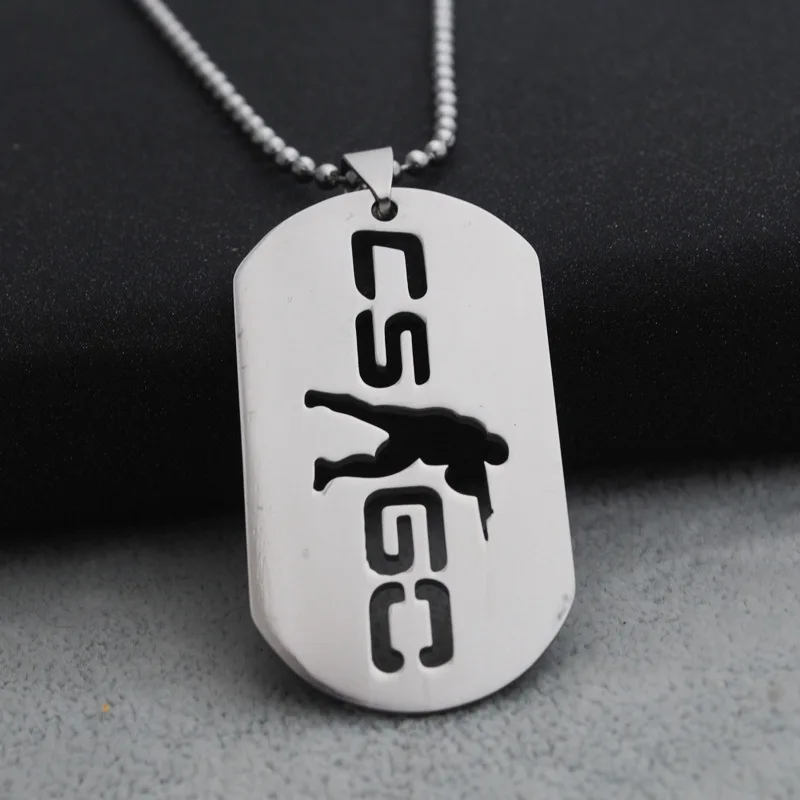 Колье с символикой логотипа 1 GO Counter-Strike ожерелье из нержавеющей стали логотипом CS