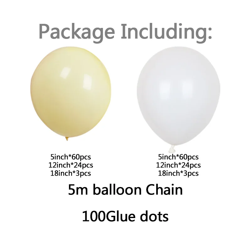 Globos de l&aacute;tex Macaron Wihte para decoraci&oacute;n de fiestas, kit de guirnalda para Arco, Color caramelo, Baby Shower, boda, cumplea&ntilde;os, 176 piezas-2